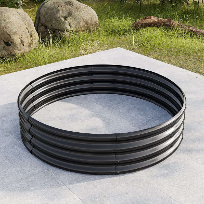 Verzinkt erhöhte Gartenbett, Pflanzer erhöhte Gartenbetten im Freien, Runde Freiheit erhöhte Gartenbetten für Gartenbau Gemüse, Früchte, Blumen, 2Packung