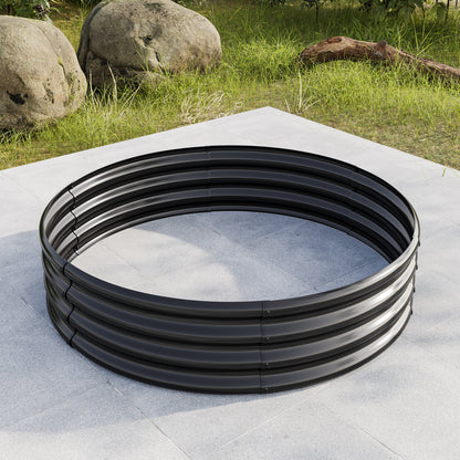 Verzinkt erhöhte Gartenbett, Pflanzer erhöhte Gartenbetten im Freien, Runde Freiheit erhöhte Gartenbetten für Gartenbau Gemüse, Früchte, Blumen, 2Packung
