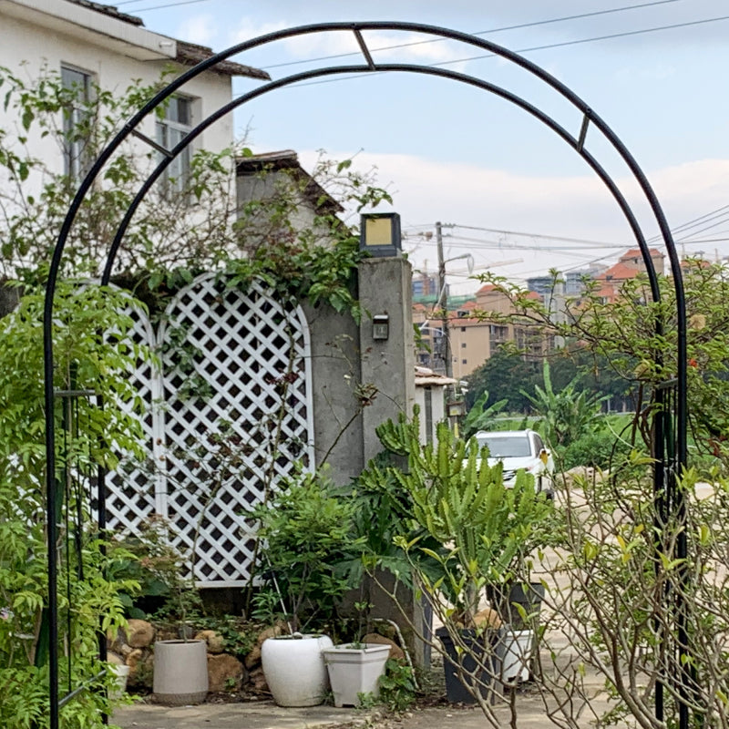 Gartenbogen Arbor Trellis für Kletterpflanzen mit Tor, langlebige Metall Gartenbogen Outdoor Hochzeitsbogen, für Hochzeitszeremonie Party Pflanze Klettern Rose Reben Rasen Innenhof Schwarz, 7,15 Fuß