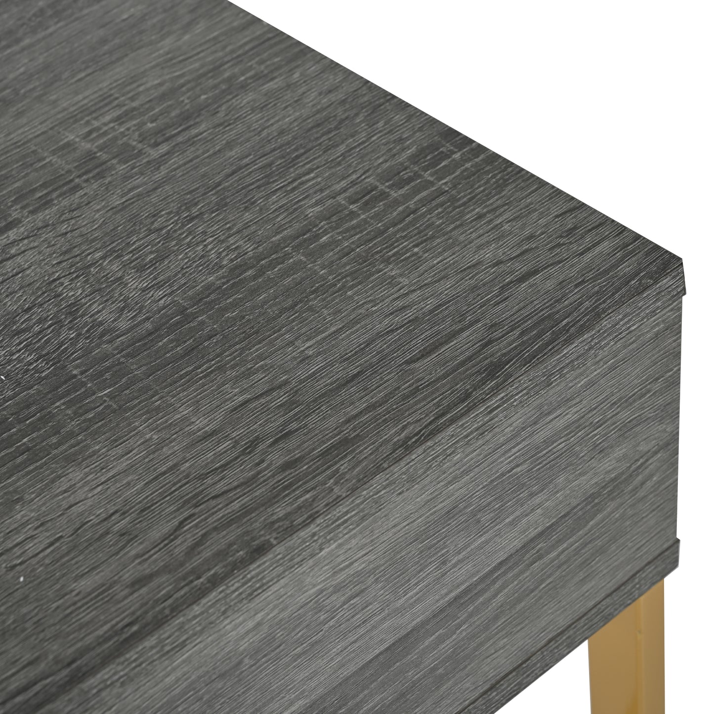 Konsolentisch,Flurtisch mit 2 Schublade ,Leichter Luxus-Stil Beistelltisch, Grau/Gold