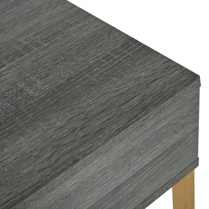 Konsolentisch,Flurtisch mit 2 Schublade ,Leichter Luxus-Stil Beistelltisch, Grau/Gold