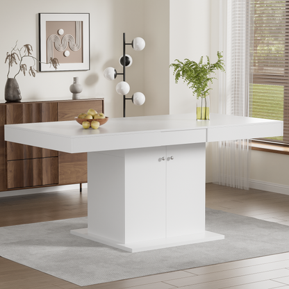 Ausziehbarer Esstisch, L140/180*W80*H76cm, Weiß