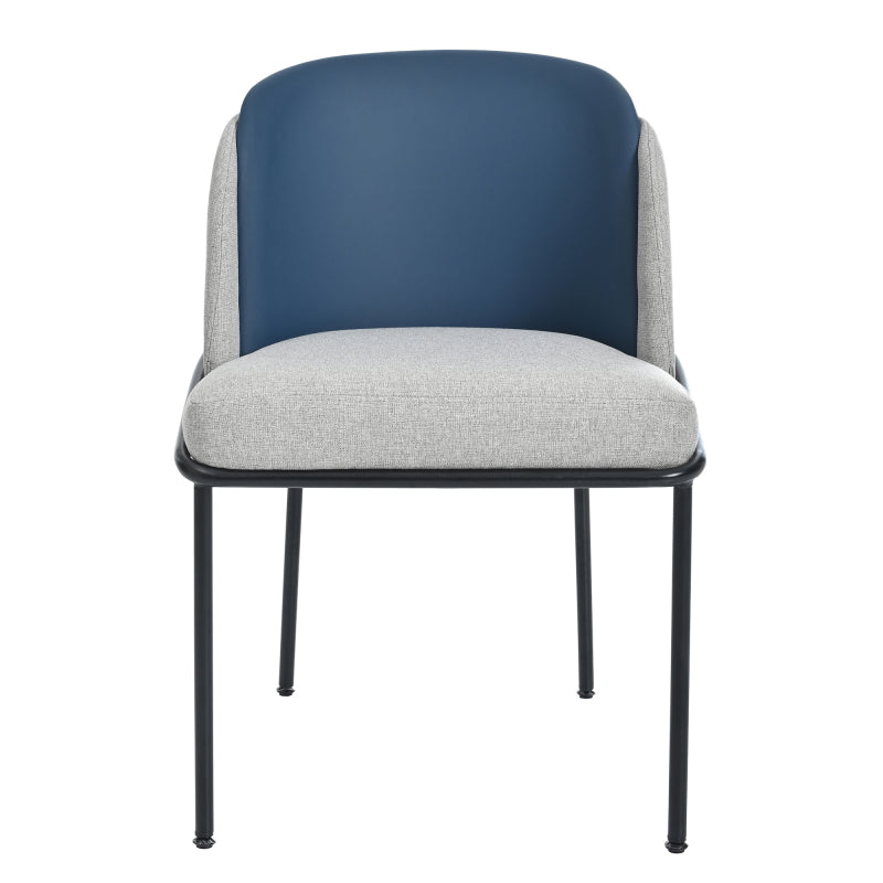 2 St Moderner Stuhl, Ideal für Wohnzimmer, Offene Bürofläche, Esszimmer, Grau+Marine