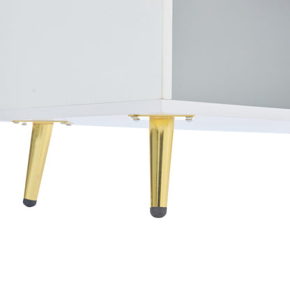 Moderner Paar-Tür-Schuhschrank, Foyer-Schrank-Speicher-Organisator-Schuhschrank, MDF-Schuhschrank, 3-stufiger Schuhschrank weiß, offene untere Schublade, 75*35*110cm, Tragfähigkeit 20KG