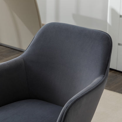 Neuer höhenverstellbarer Drehstuhl aus Samtstoff für das Büro im Innenbereich mit goldenen Beinen, grau
