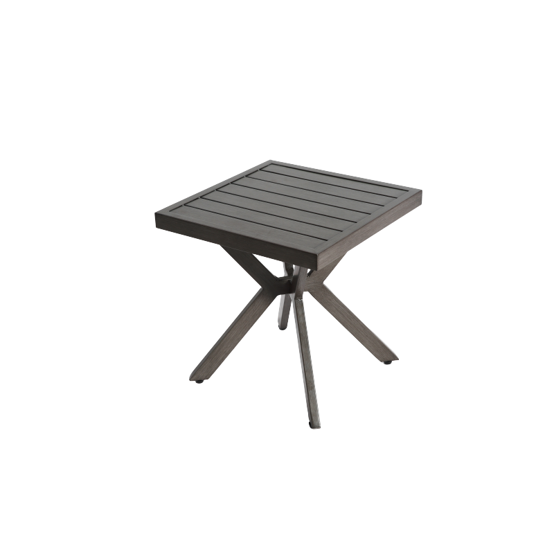Outdoor Aluminum Square Side Table End Table for Patio, Backyard, Pool, Indoor Companion, Easy Maintenance and Weather Resistant, Dark Grey