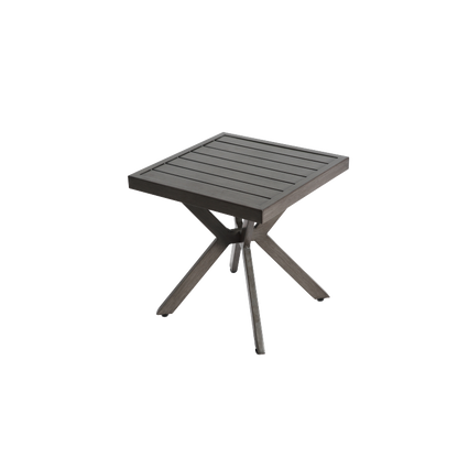 Outdoor Aluminum Square Side Table End Table for Patio, Backyard, Pool, Indoor Companion, Easy Maintenance and Weather Resistant, Dark Grey