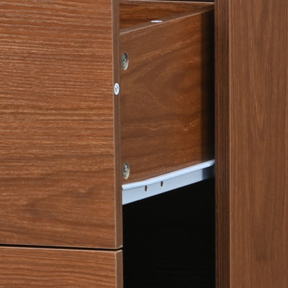 Sideboard mit 2 Rattan verzierten Türen und 2 Schubladen Kommode Küchenschrank, Mehrzweckschrank, Highboard mit Metallgriffe, für Schlafzimmer & Wohnräume & Büro