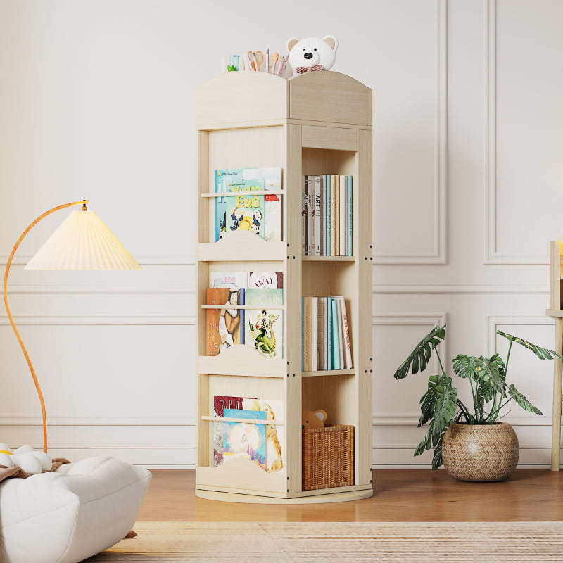 Drehbares Bücherregal, Standregal, Bilderbuchregal mit 360-Grad-Drehfunktion, Lagerregal für Kinder und Erwachsene, multifunktionales Bücherregal