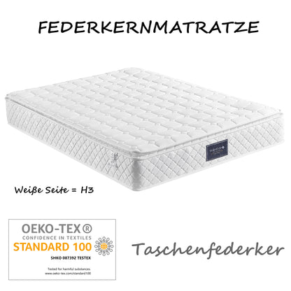 Polsterbett Doppelbett mit Verstellbare Kopfstützen,Stauraumbetten Bettgestell aus Leinenmaterial Jugendbett 140x200 mit lattenrost(Mit Matratze)