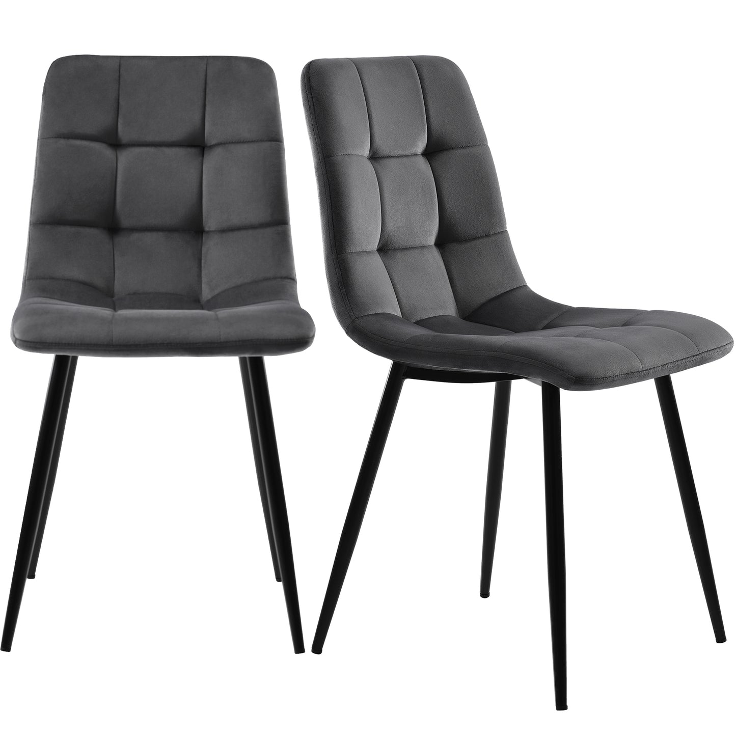 Esstisch und Stühle Set (5 Stück), Esszimmer-Set mit 4 Stühlen, marmorierte Tischplatte, schwarze Tischbeine, graue Samt-Esszimmerstühle