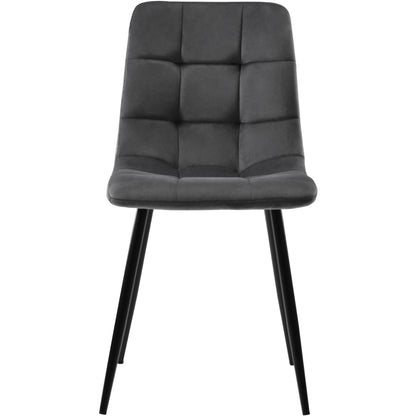 Esstisch und Stühle Set (5 Stück), Esszimmer-Set mit 4 Stühlen, marmorierte Tischplatte, schwarze Tischbeine, graue Samt-Esszimmerstühle