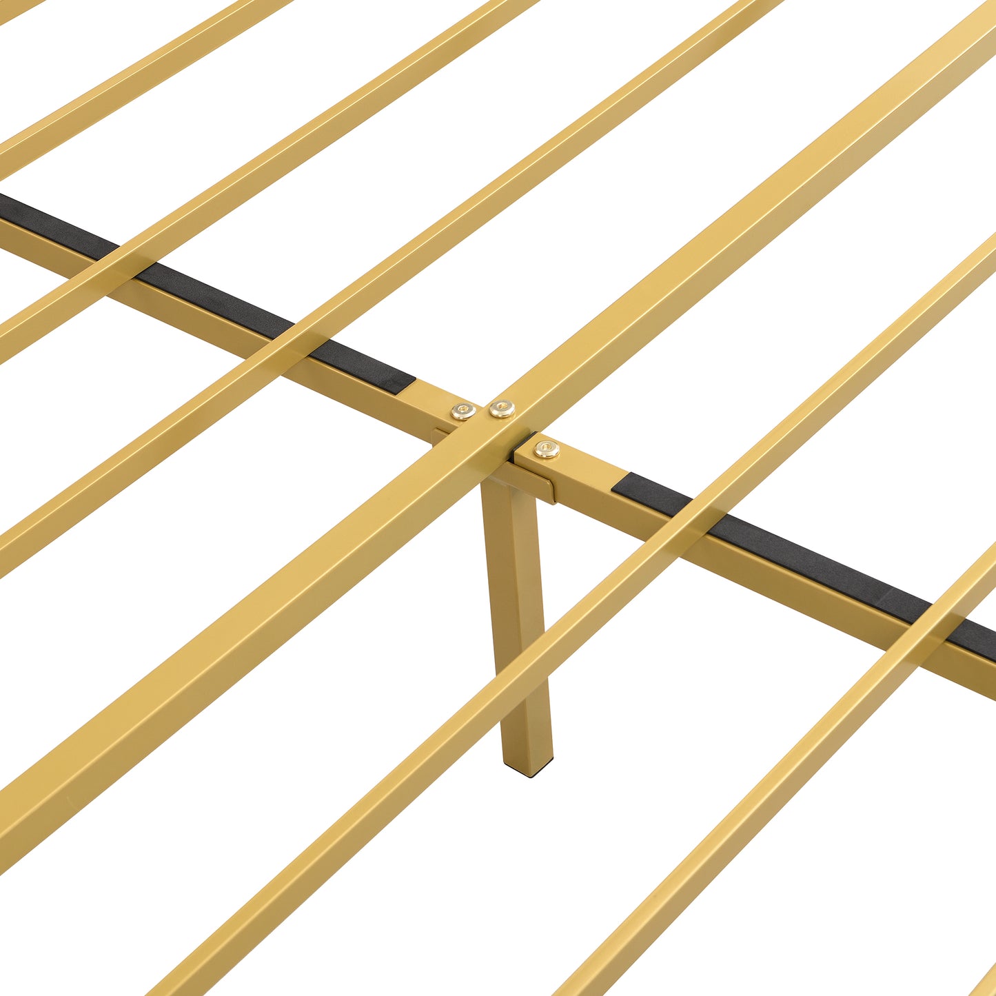 Modern Metallbett, Bettgestelle mit Lattenrost, Doppelbett, 140x200 cm, Ohne Matratze, golden