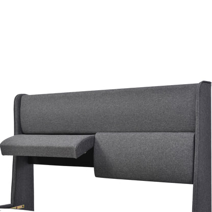 Polsterbett Doppelbett mit Verstellbare Kopfstützen,Stauraumbetten Bettgestell aus Leinenmaterial Jugendbett 160x200 mit lattenrost(Ohne Matratze)