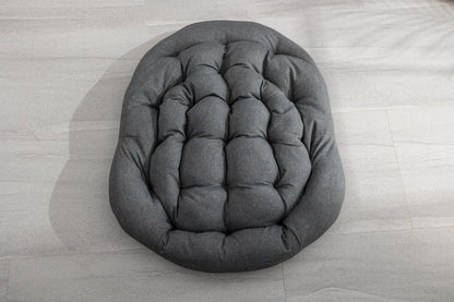Outdoor Rocking Chair, Patio Oversized Wicker Egg Rocking Chair, Indoor & Outdoor Comfy Rocker Chair with Thick Cushion, Modern Lounge Chair for Balcony, Front Porch, Garden, Backyard, Deck, Dark Gray