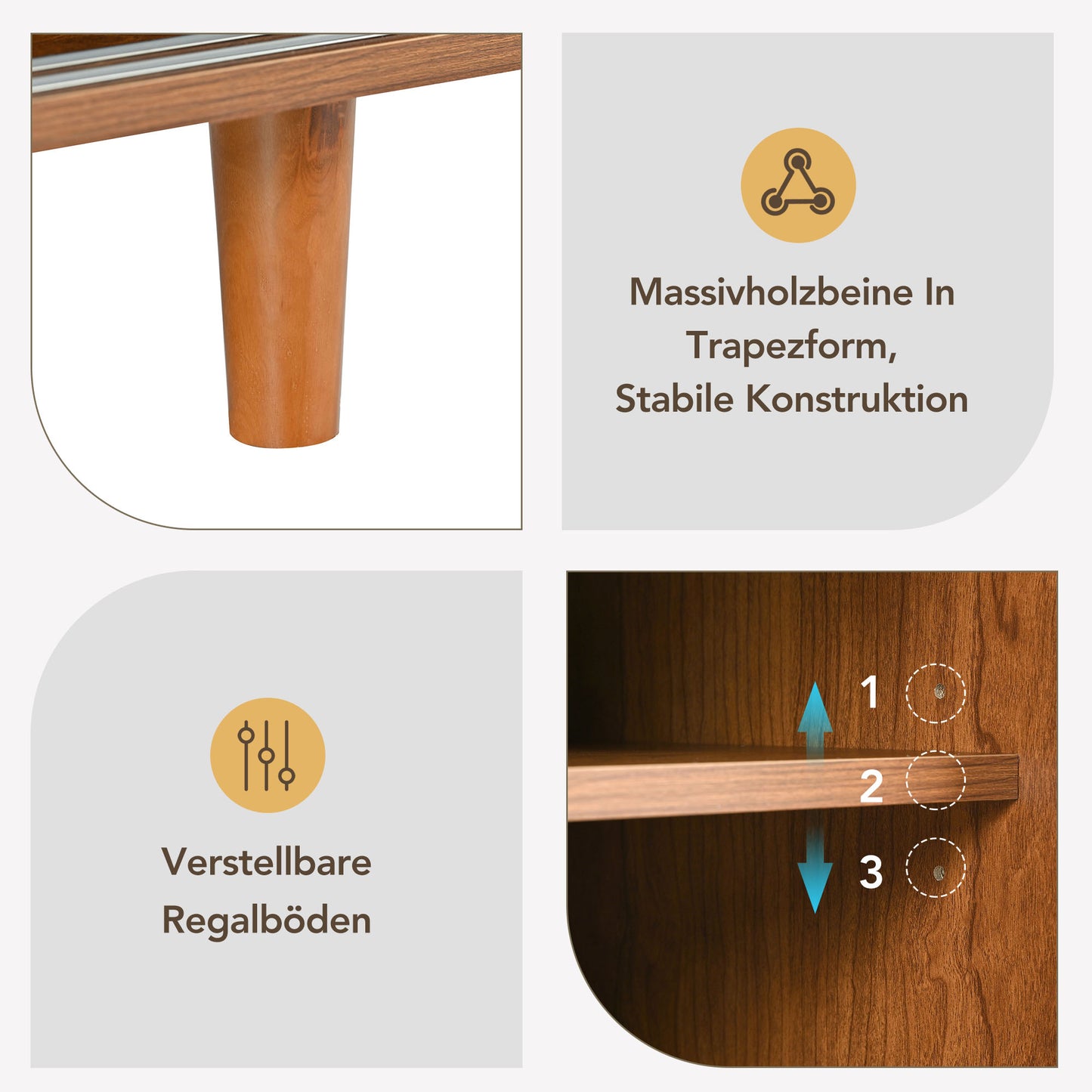 Rattan Schuhschrank mit 2 Türen mit verstellbare Ablage Walnuss Farbe formschöner Schuhschrank für Flur, Wohn- und Schlafzimmer