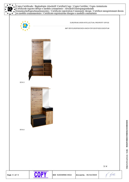 Garderoben-Set,mit 4 Kleiderhaken, Spiegel, Schuhschrank, Wandgarderobe, oberes Ablagefach, Flurgarderobe Sitzbank