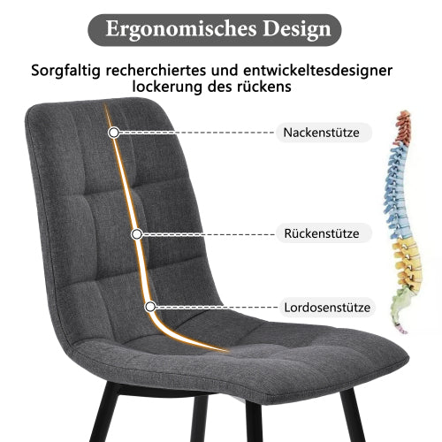 Esstisch-Set (5-teilig), Esstisch-Set mit 4 Stühlen, Modernes Küchen-Esstisch-Set, Runder Küchentisch mit Durchmesser 100 cm, Schwarze Metallbeine, MDF-Marmor-Tischplatte, Graue Samt-Esszimmerstühle