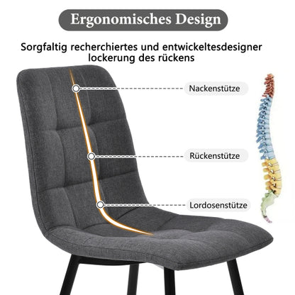 Esstisch-Set (5-teilig), Esstisch-Set mit 4 Stühlen, Modernes Küchen-Esstisch-Set, Runder Küchentisch mit Durchmesser 100 cm, Schwarze Metallbeine, MDF-Marmor-Tischplatte, Graue Samt-Esszimmerstühle