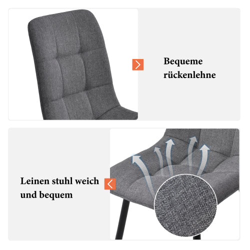 Esstisch-Set (5-teilig), Esstisch-Set mit 4 Stühlen, Modernes Küchen-Esstisch-Set, Runder Küchentisch mit Durchmesser 100 cm, Schwarze Metallbeine, MDF-Marmor-Tischplatte, Graue Samt-Esszimmerstühle
