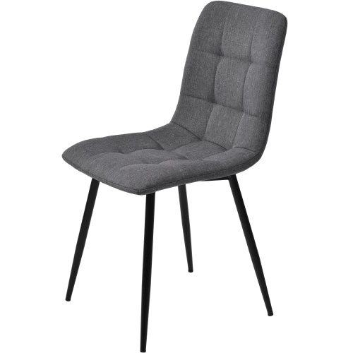 Esstisch-Set (5-teilig), Esstisch-Set mit 4 Stühlen, Modernes Küchen-Esstisch-Set, Runder Küchentisch mit Durchmesser 100 cm, Schwarze Metallbeine, MDF-Marmor-Tischplatte, Graue Samt-Esszimmerstühle