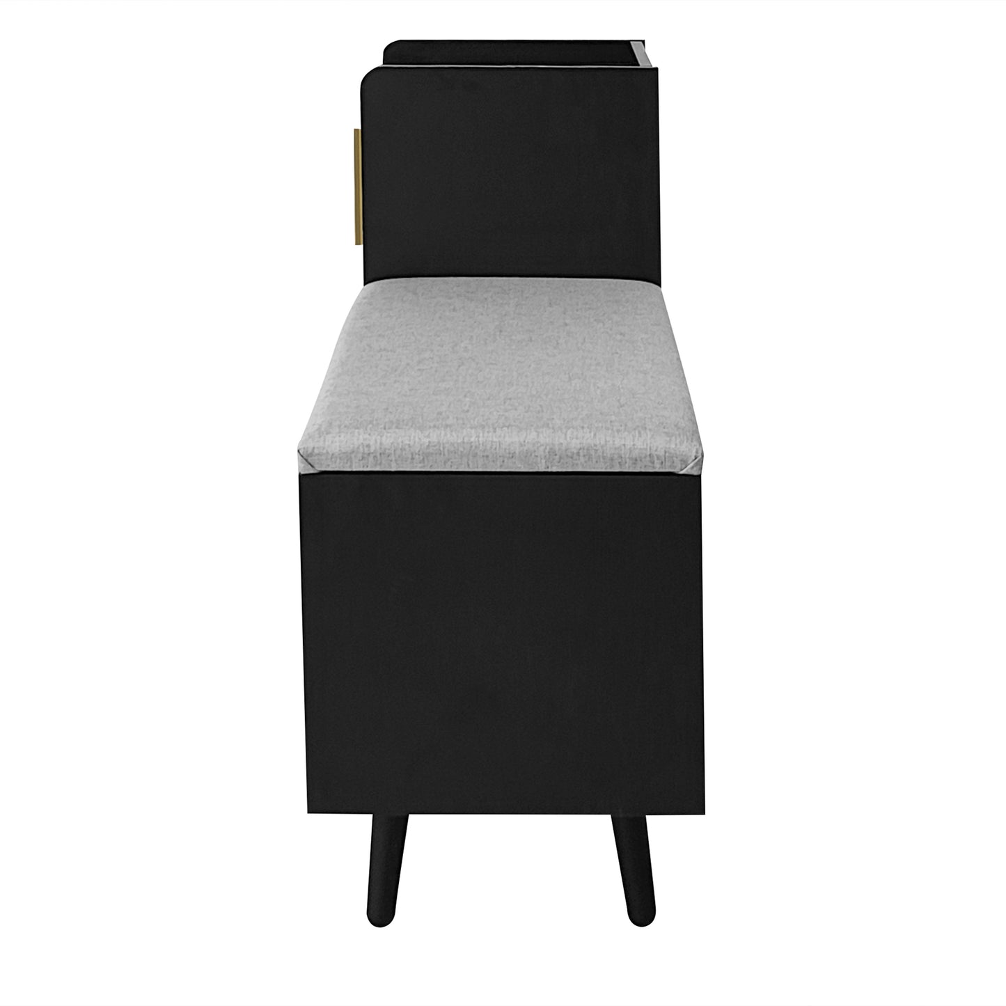 Moderne Schuhbank Schuhtruhe Sitzbank mit drei Stauraum Türen, Schwarzwalnuss