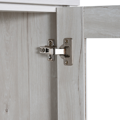 Moderner Highboard Schrank 80x34x171 cm, für Wohnzimmer, Büro & Flur