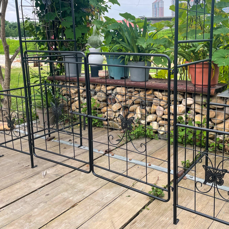 Gartenbogen Arbor Trellis für Kletterpflanzen mit Tor, langlebige Metall Gartenbogen Outdoor Hochzeitsbogen, für Hochzeitszeremonie Party Pflanze Klettern Rose Reben Rasen Innenhof Schwarz, 7,15 Fuß