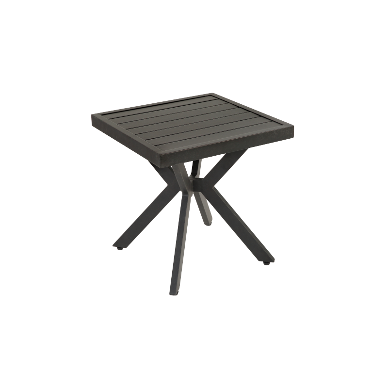 Outdoor Aluminum Square Side Table End Table for Patio, Backyard, Pool, Indoor Companion, Easy Maintenance and Weather Resistant, Dark Brown