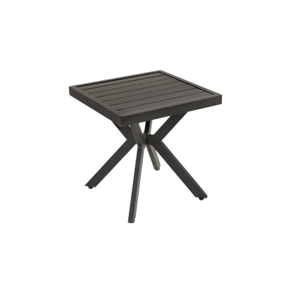 Outdoor Aluminum Square Side Table End Table for Patio, Backyard, Pool, Indoor Companion, Easy Maintenance and Weather Resistant, Dark Brown