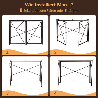 Klappbarer Schreibtisch 99x50cm – Computertisch Faltbar & Platzsparend in 8 Sek. Montiert, MDF Holzoptik für Home Office & Büro, Natur