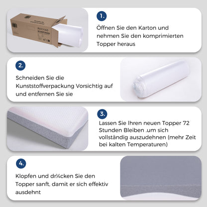 Schaummatratze 180x200 cm, Wendbar H3/H4, 20 cm hoch, Öko-TEX zertifiziert