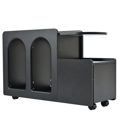 Beistellschrank mit Rollen, vielseitiger Aufbewahrungswagen für Wohnzimmer, Esszimmer und Schlafzimmer, Schwarz