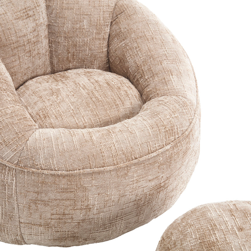 Sitzsack Sofa Stuhl für Erwachsene mit Fußstütze, Khaki