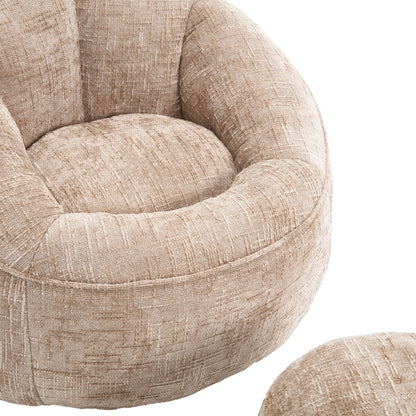 Sitzsack Sofa Stuhl für Erwachsene mit Fußstütze, Khaki
