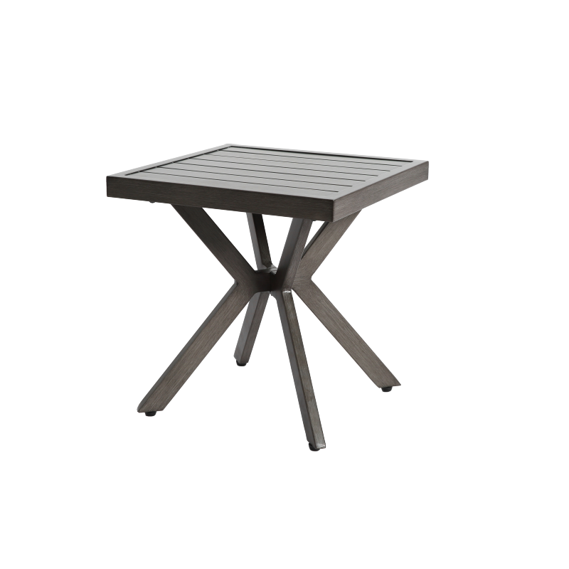 Outdoor Aluminum Square Side Table End Table for Patio, Backyard, Pool, Indoor Companion, Easy Maintenance and Weather Resistant, Dark Grey