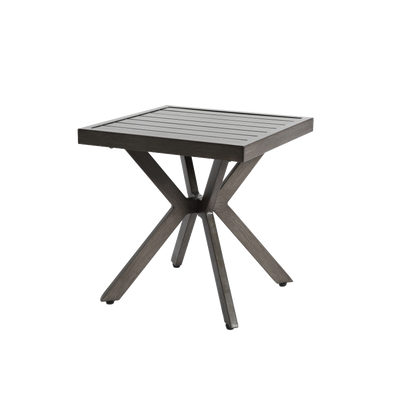 Outdoor Aluminum Square Side Table End Table for Patio, Backyard, Pool, Indoor Companion, Easy Maintenance and Weather Resistant, Dark Grey