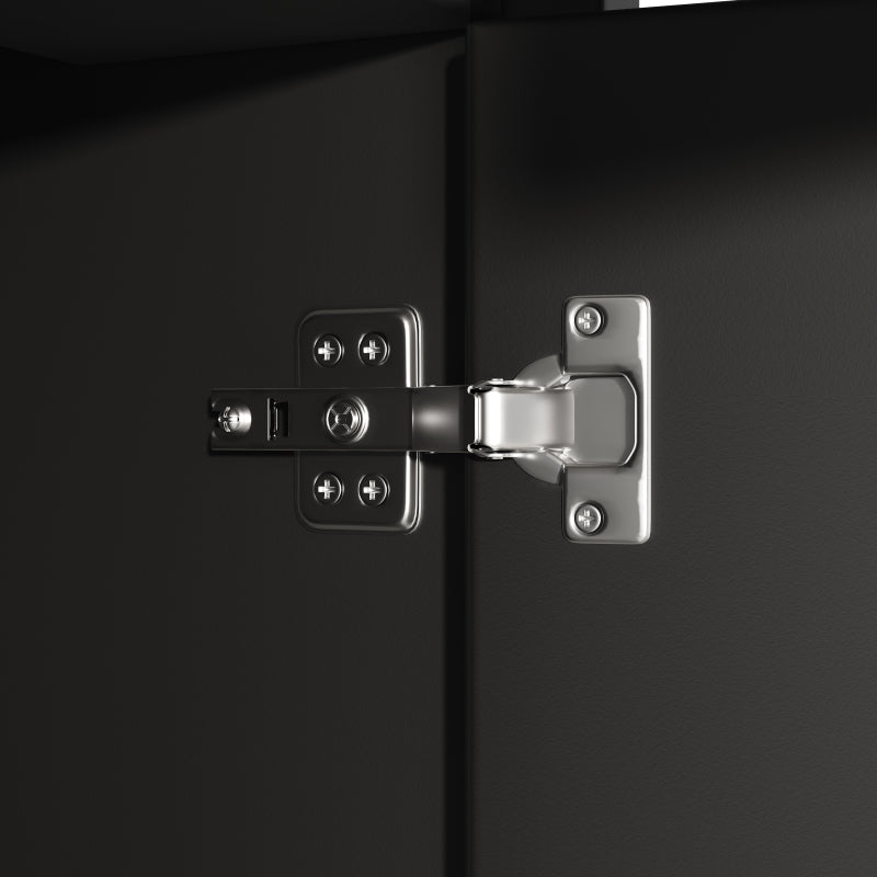 Küchenschrank, Esszimmerschrank, Sideboard mit LED-Beleuchtung, schwarz