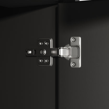 Küchenschrank, Esszimmerschrank, Sideboard mit LED-Beleuchtung, schwarz