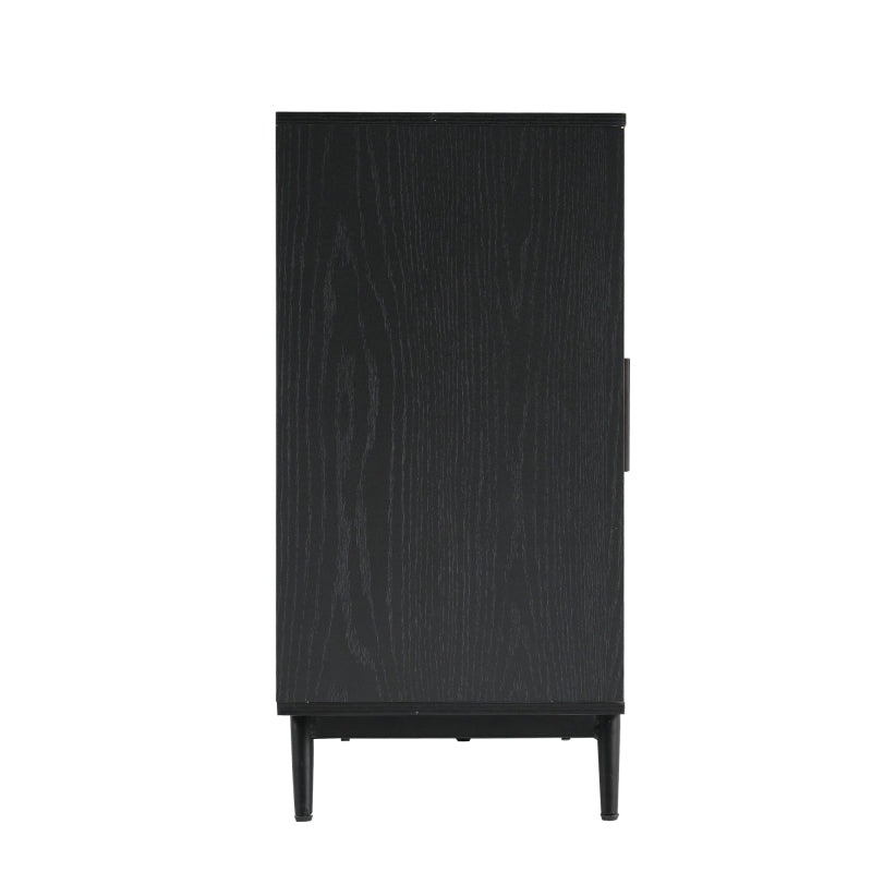 Sideboard mit Glastüren aus Rattan, halbrunde Tür, hochwertige Aufbewahrungsmöbel