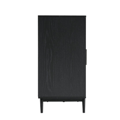Sideboard mit Glastüren aus Rattan, halbrunde Tür, hochwertige Aufbewahrungsmöbel