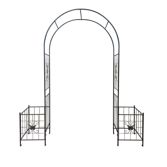 Gartenbogen Arbor Trellis für Kletterpflanzen, langlebige Metall Gartenbogen Outdoor Hochzeitsbogen, für Hochzeitszeremonie Party Pflanze Klettern Rose Reben Rasen Innenhof Schwarz, 7.15ft