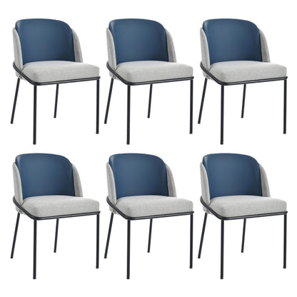 2 St Moderner Stuhl, Ideal für Wohnzimmer, Offene Bürofläche, Esszimmer, Grau+Marine