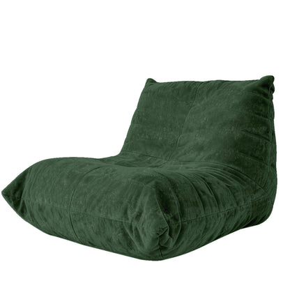 Ergonomischer Sitzsack Sessel mit 5-Zonen-Körperunterstützung, Bean Bag Chair aus Chenille-Stoff, Grün
