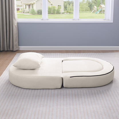 Modulares Sofa-Set Frottee (Terry Cloth), Sektionssofa Minimalistisch, Wohnzimmer Couchgarnitur, Umkehrbar, Beige