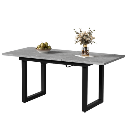 Industriestil multifunktionaler Esstisch, Beton-optik+Schwarz