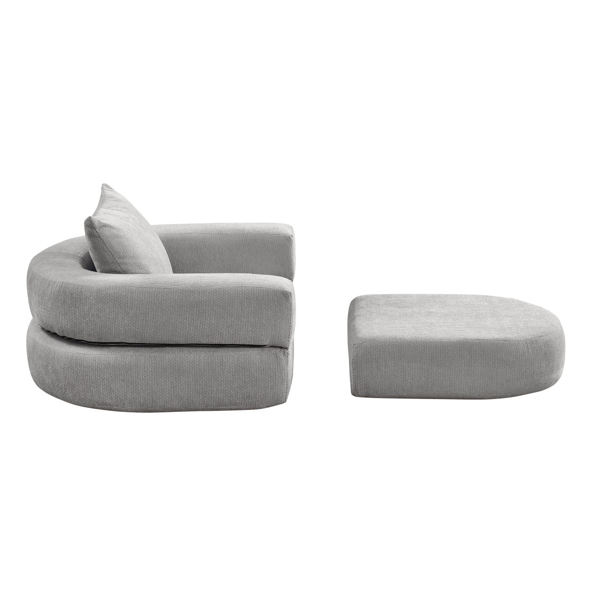 Modulares Sofa-Set Frottee (Terry Cloth), Sektionssofa Minimalistisch, Wohnzimmer Couchgarnitur, Umkehrbar, Light Grey