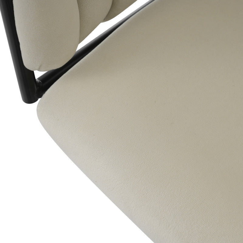 Samt-Esszimmerstuhl, 4er set, Freizeit-Drehstuhl mit vier Stützbeinen aus Metall, Beige