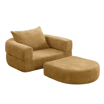 Modulares Sofa-Set Frottee (Terry Cloth), Sektionssofa Minimalistisch, Wohnzimmer Couchgarnitur, Umkehrbar, Yellow