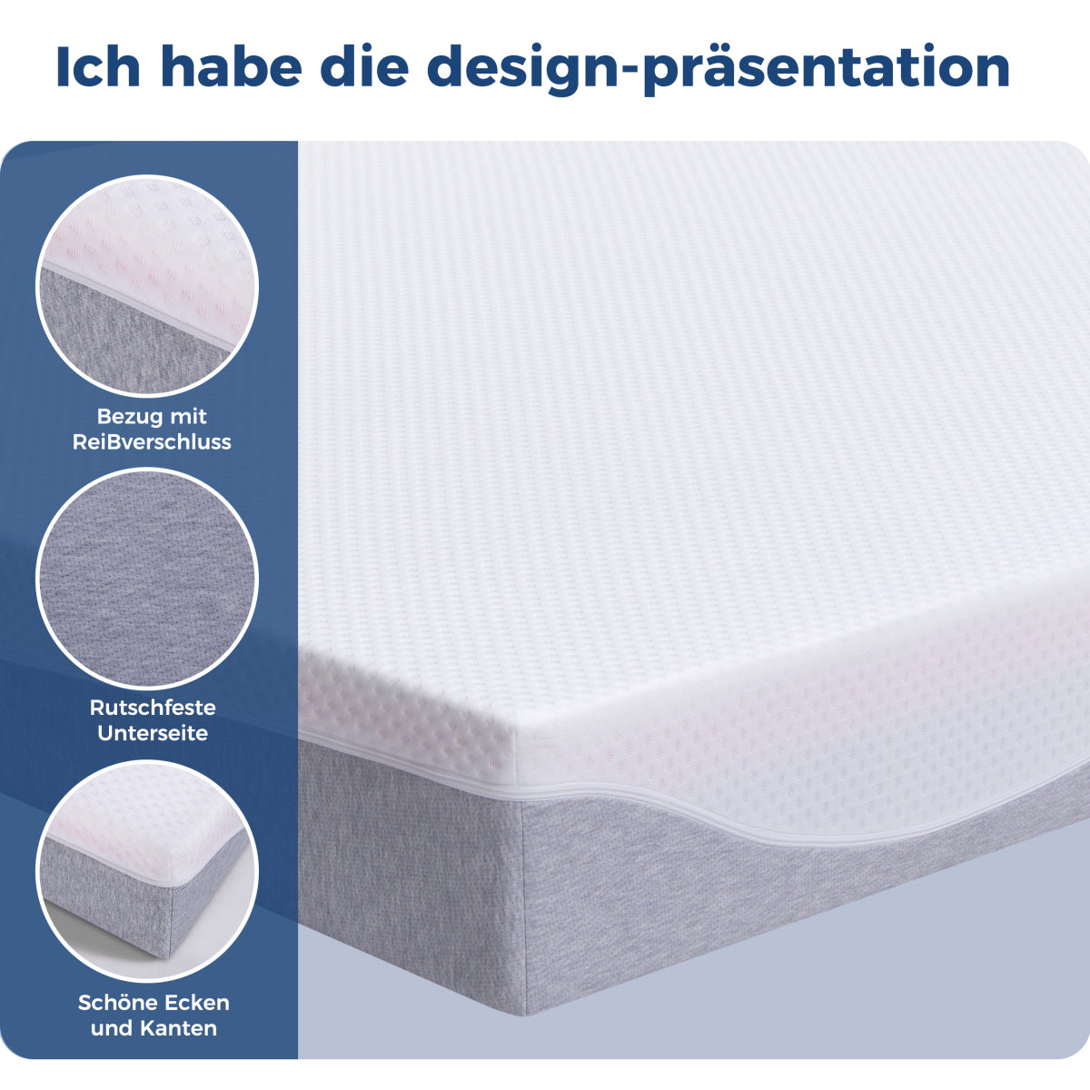 Schaummatratze 160x200 cm, Wendbar H3/H4, 20 cm hoch, Öko-TEX zertifiziert